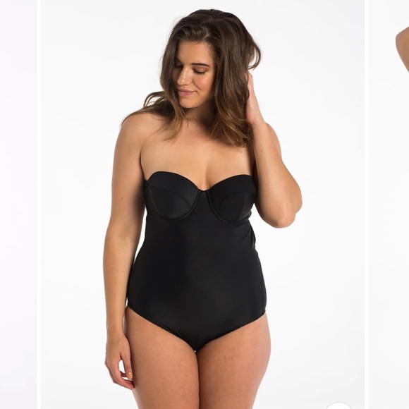 NEW Lilly and Lime Swimwear BLACK BALCONETTE ONE PIECE - Picture 2 of 14